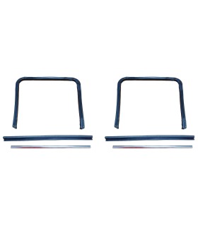kit de 4 joints + 2 supports chromé vitre