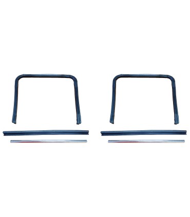 kit de 4 joints + 2 supports chromé vitre