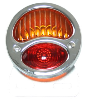 feu 3 fonctions nickelé avec éclairage de plaque