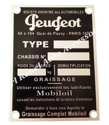 plaque moteur Peugeot à frapper