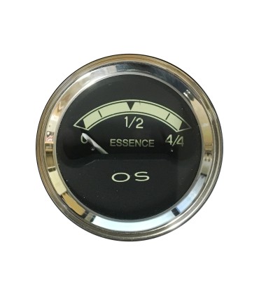 Manomètre noir niveau d'essence - Ø 52mm / 12v 