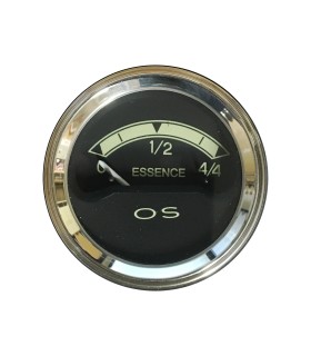 Manomètre noir niveau d'essence - Ø 52mm / 6v