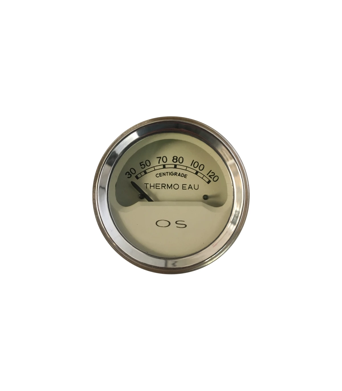 Manomètre de température d'eau électrique OS- Diamètre 52 mm - fond beige -  en 6v - sans sonde