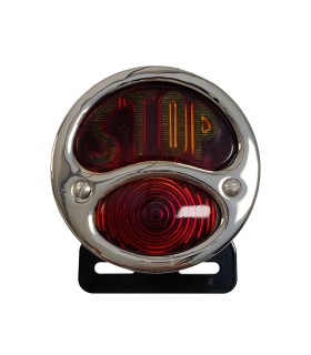 feux 3 fonctions noir sans éclairage de plaque avec verre STOP