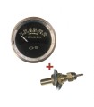 Manomètre de température d'eau électrique OS - Diamètre 52 mm - fond noir - en 6v - avec sonde sur durite