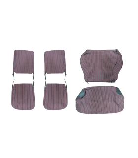 kit de housses de sièges AV + Banquette AR - prêt à poser en tissu rouge rayé