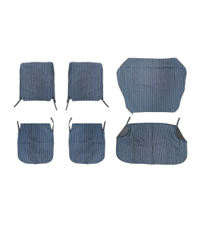 kit de housses de sièges AV + Banquette AR - prêt à poser en tissu bleu rayé