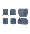 kit housses de sièges en tissu bleu rayé - 4CV