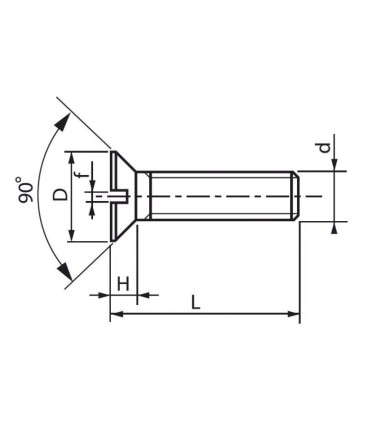 Vis métaux tête fraisée fendue 5x25