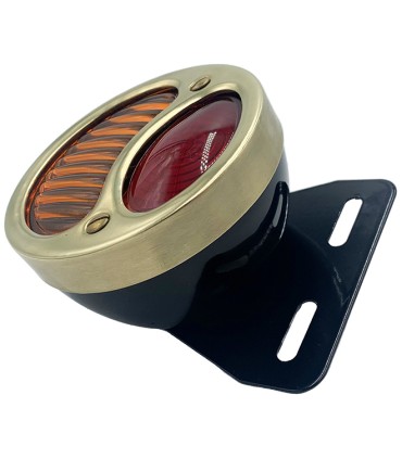 feu 3 fonctions noir / face laiton sans éclairage