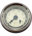 manomètre pression d'huile OIL mécanique - diamètre 52 mm - fond beige