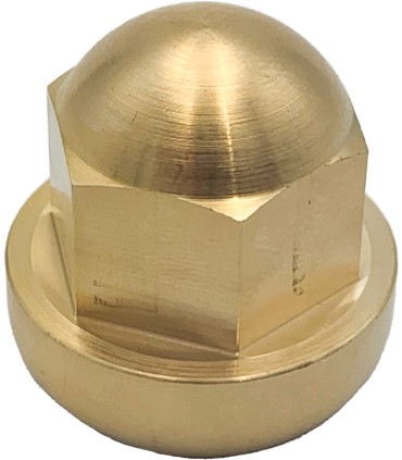 écrou de roue adaptable bombé gauche - laiton brut