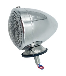 feu clignotant Obus chromé - verre blanc