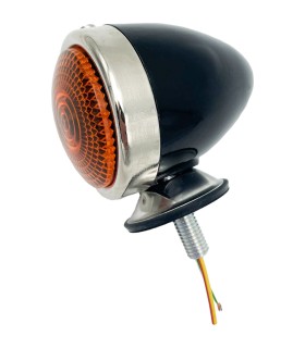 feu clignotant Obus noir - verre avant Orange