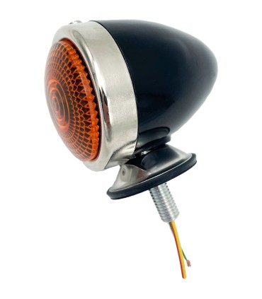 feu clignotant Obus noir - verre avant Orange