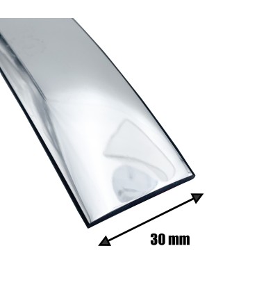 moulure adhésive chromé 30mm - en plastique - le mètre