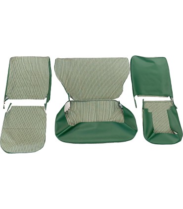 kit housses de sièges en tissu vert rayé - 4CV