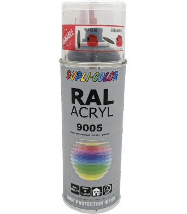 bombe de peinture noir moteur - RAL 9005