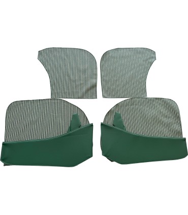 vide poches avant en skaï vert avec fonds de porte en tissu rayé vert - 4CV
