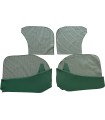 vide poches avant en skaï vert avec fonds de porte en tissu rayé vert - 4CV