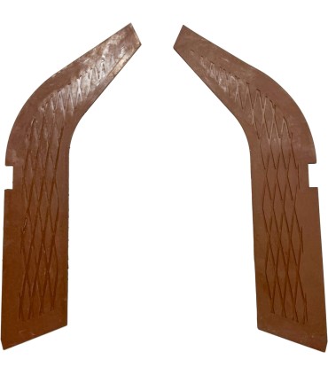 paire de tapis passage de roue forme virgule marron - 4CV