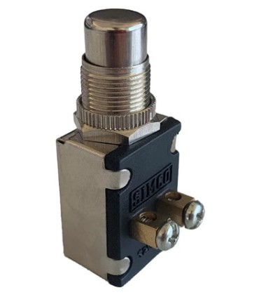 poussoir avec bouton en métal