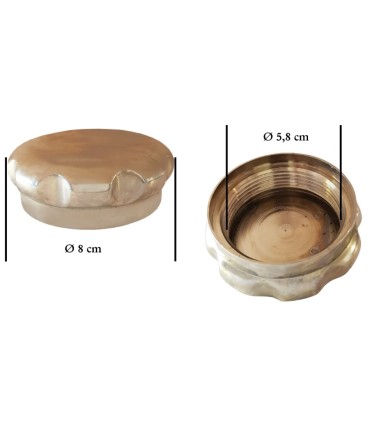 Bouchon de radiateur adaptable à visser Ø intérieur 58 mm filetage à gauche finition nickelée
