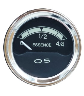 Manomètre noir niveau d'essence - Ø 52mm / 6v