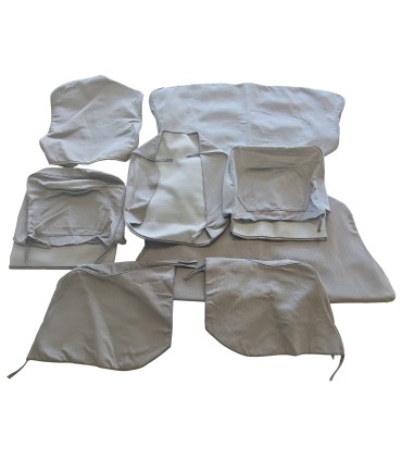 Promo Kit housses de sièges & accoudoirs - Traction 11B passe poil en tissus plastifié losange gris