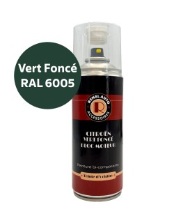 bombe de peinture vert foncé bloc moteur RAL 6005 - Traction (400 ML)