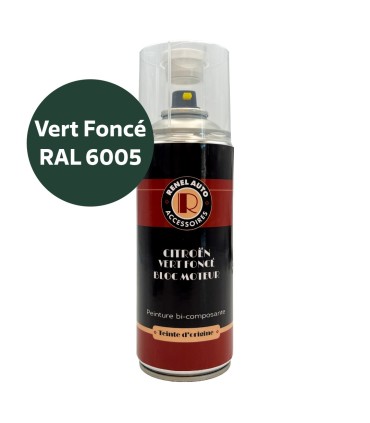 bombe de peinture vert foncé bloc moteur RAL 6005 - Traction (400 ML)