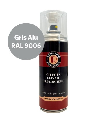 bombe de peinture gris alu bloc moteur RAL 9006 - Traction (400 ML)