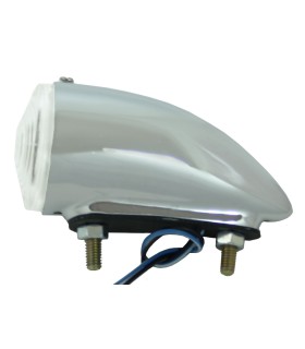 feu clignotant Obus pointu chromé verre blanc