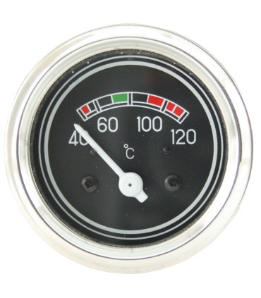 Manomètre de température d'eau - Diamètre 60 mm - fond noir - 6v