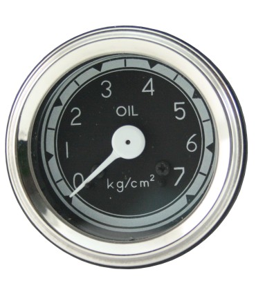 manomètre pression d'huile OIL mécanique - diamètre 52 mm - fond noir