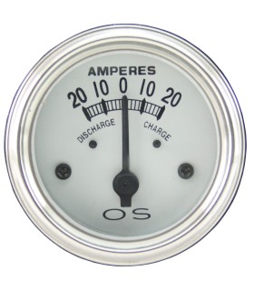 ampèremètre - diamètre 52 mm - blanc - 6v ou 12v - la pièce