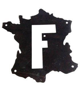 plaque F chromée forme France