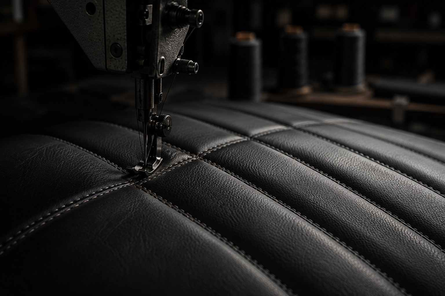 Travail de couture réalisé dans l’atelier de sellerie RENEL